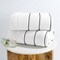 Hastings Home 2-piece Luxury Cotton Towel Set, Bath Sheet Made from 100% Zero Twist Cotton, (White/Black) 862581VMR - alternate 1